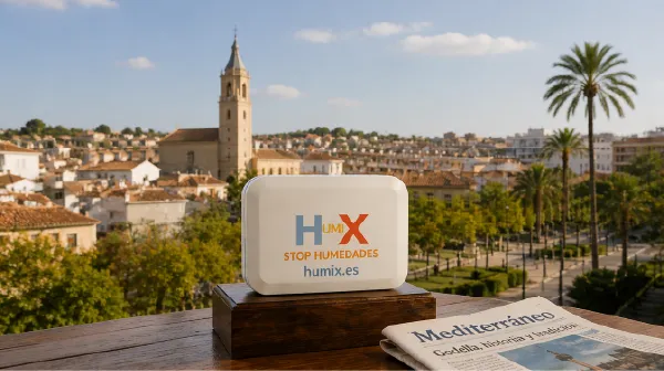 Sistema HUMIX instalado en la pared de una vivienda en Godella